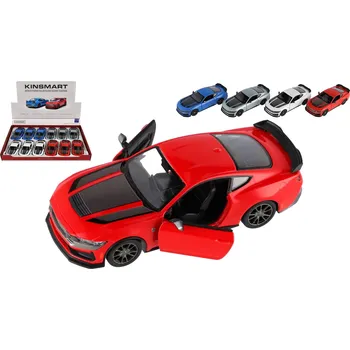 autíčko Teddies Auto Kinsmart 2024 Ford Mustang Dark Horse 1:38 kov/plast 12,5cm 4 barvy na zpětné natažení