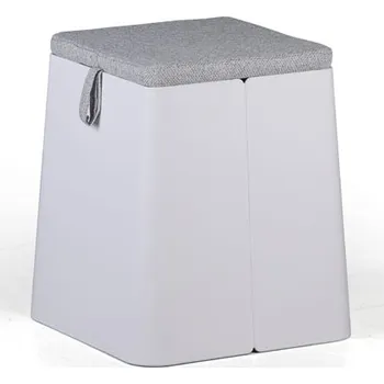 Nábytek B2B Partner Plastový taburet s polštářkem BILLY, bílý