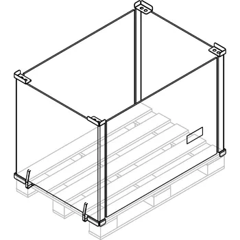 paleta Wanzl Drátěný paletový nástavec PA-X10/S, bez sklopných stěn