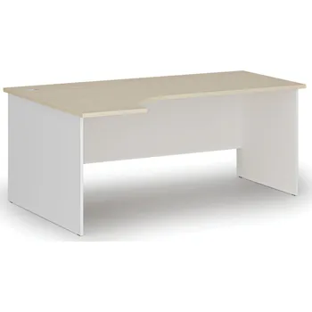 Psací stůl B2B Partner Rohový kancelářský psací stůl PRIMO WHITE, 180x120 cm, levý, bílá/bříza