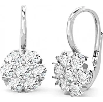 Náušnice Couple, Květinové náušnice Carin, bílé zlato se zirkony, 585-66-3-0281.1B00.0.00.001.07