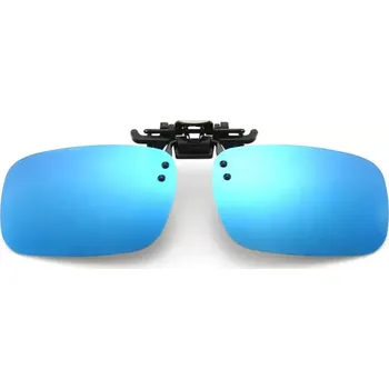 Sluneční brýle QiiM P-14 Polarizační Klips na Dioptrické Brýle, Modrý Zrcadlový, UV400, 60x41mm (polarizační klips | QiiM P-14 | dioptrické brýle | modrá zrcadlová skla | UV400 ochrana | 60x41mm | 9g | polohovací | anorganické sklo | řidičské brýle | rybářské brýle |)
