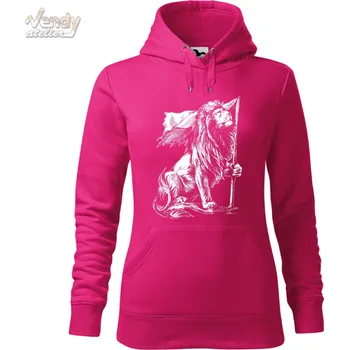 Pánská mikina Mikina - Český lev na stráži Barva: Purpurová (40), Velikost: XS, Střih: Dámské