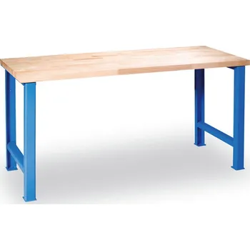 Dílenský stůl Dílenský pracovní stůl GD, buková spárovka, 1200 x 685 x 840 mm, modrá