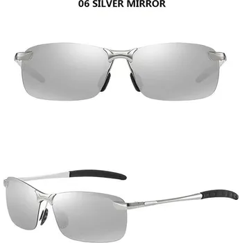 Luxusní polarizované sluneční brýle UV400 s kovovým rámem - 06 Stříbrné zrcadlo