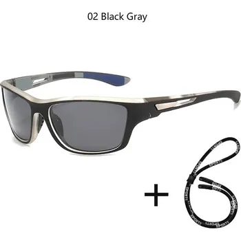 Polarizační sluneční brýle unisex s UV400 ochranou - 02 Černá šedá