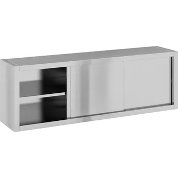 Policová skříň Závěsná nerezová skříň s posuvnými dveřmi, 1800 x 400 x 600 mm