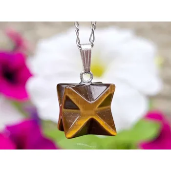 Přívěsek Tygří oko merkaba přívěsek úchyt Ag 925/1000