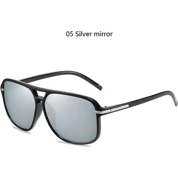 Čtvercové polarizační sluneční brýle retro styl - 05 Stříbrné zrcadlo