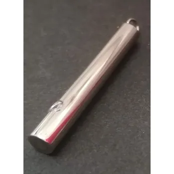 Přívěsek Trubička z oceli zdobená růžovým sklíčkem