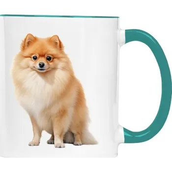 Hrnek malý barevný s potiskem Huňatý pomeranian