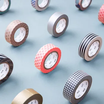 Lepicí páska Černá washi páska s bílými proužky