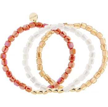 Náramek Pozlacený náramek z mosazi se skleněnými detaily - AR539-1728