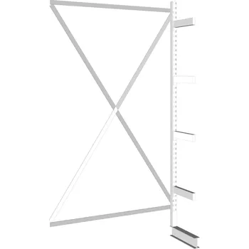 Dílenský regál META Konzolový regál, jednostranný, 535 kg, 2500 x 1330 x 630 mm, přístavný