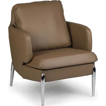 Kožené křeslo LUXOR, hnědé