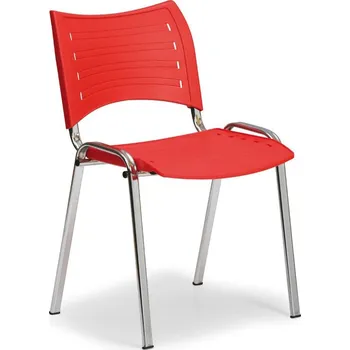 Corping Plastová židle SMART, chromované nohy, červená