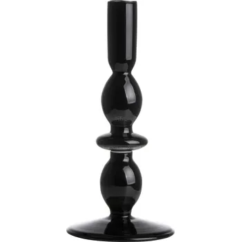 Svícen GUSTA Skleněný svícen černý 9 x 19 cm černá