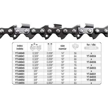 Autodílna Vodítko řetězu Yato 38 cm 15 rozteč 0,325 U pro YT-84900 YT-84941 YT-84963 (YT-84934)