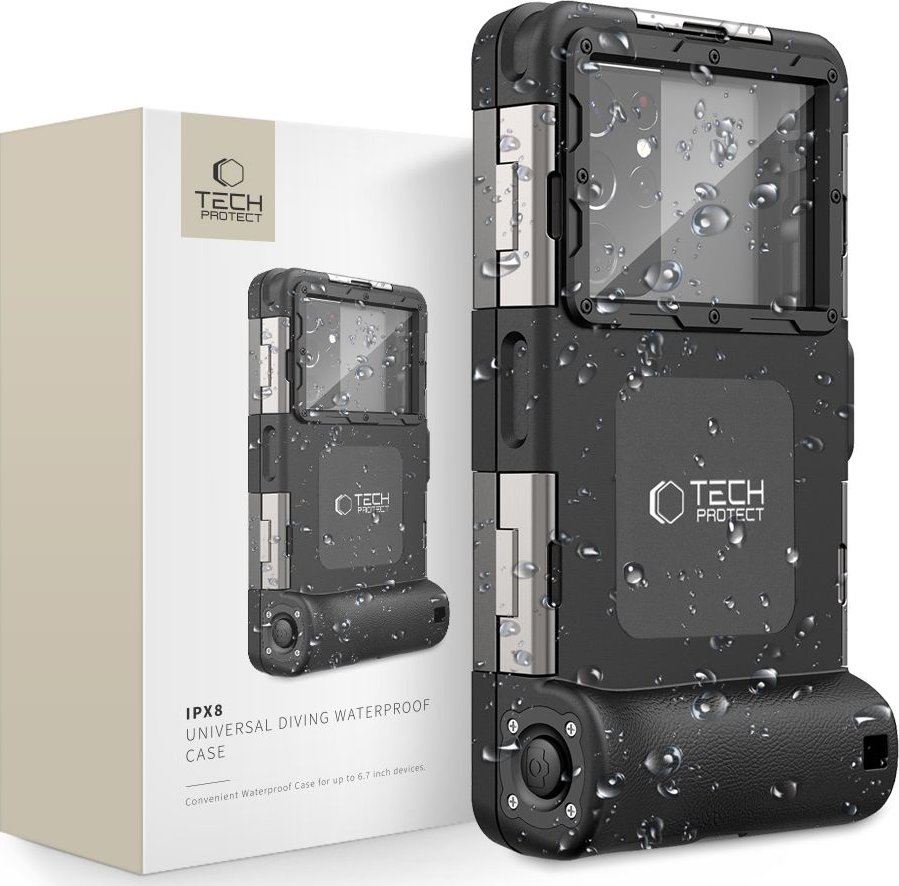 Tech-Protect Univerzální voděodolné pouzdro - Tech-Protect, IPX8 Diving Waterproof Case Black