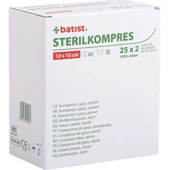 Krytí na ránu STERILKOMPRES gáza 8vr.17n.10x10cm 25x2ks