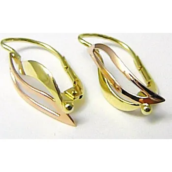 Náušnice Klenoty Budín Luxusní dámské zlaté náušnice z dvojího zlata 585/1,68gr 231040920 (Klenoty Budín Luxusní dámské zlaté náušnice z dvojího zlata 585/1,68gr 231040920)