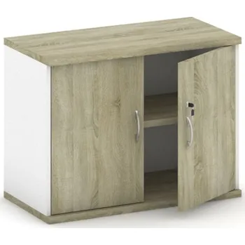 Kancelářská sestava Nástavba 2-dveřová MIRELLI, 800 x 400 x 600 mm, bílá/dub sonoma