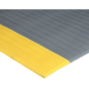 Rohožka COBA Protiúnavová dílenská rohož s drážkami a žlutými okraji, 0,9 x 5 m