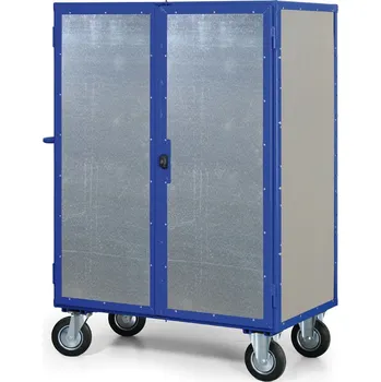 Paletový vozík Corping Skříňový vozík s plechovými stěnami, 5 polic