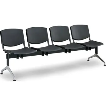EUROSEAT Plastová lavice do čekáren SMILE, 4-sedák, černá