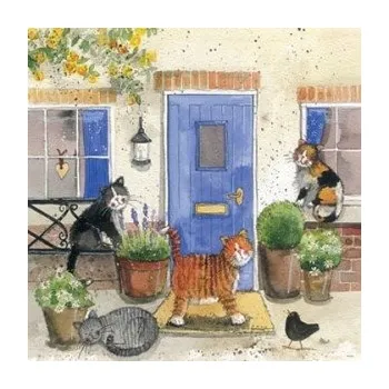 Přání v obálce Friendly Felines, ALEX CLARK (Blahopřáníí s kočkou, kočka)