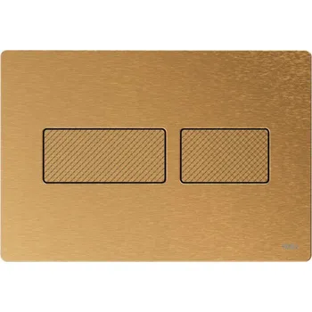 Splachovací tlačítko Tece TECEsolid ovládací tlačítko, pro 2 množství splachování, texturovaný povrch, nerez ocel, kartáčovaná mosaz (9240436)