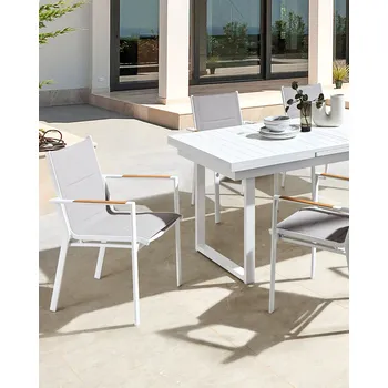 Sada 6 zahradních židlí černé hliníkový rám podušky na sezení moderní design Beliani