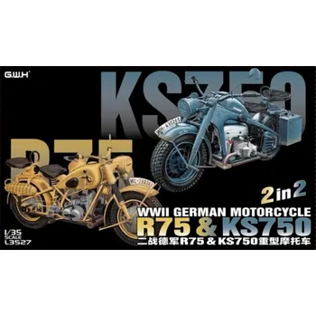 Plastikový model Great Wall Hobby 1/35 WWII German Motorcycle BMW R75 & Zündapp KS750