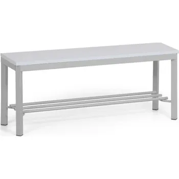 Šatní lavice s botníkem, sedák - lamino, šedé nohy, délka 1000 mm