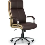Kožené kancelářské křeslo HALF, pravá kůže, hnědá/béžová