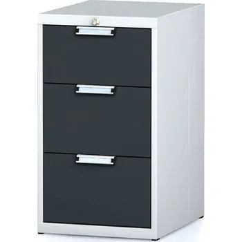 Alfa 3 Dílenský zásuvkový box na nářadí MECHANIC, 3 zásuvky, 480 x 600 x 840 mm, antracitové dveře