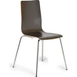 Dřevěná jídelní židle s chromovanou konstrukcí KENT, wenge