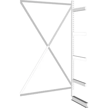 Dílenský regál META Konzolový regál, jednostranný, 355 kg, 2500 x 1330 x 830 mm, přístavný