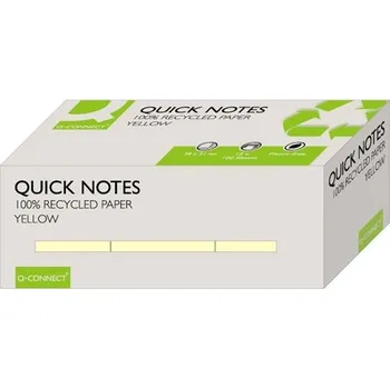 Samolepící bloček Recyklovaný bloček Q-Connect 38x51mm, žlutý, 12ks