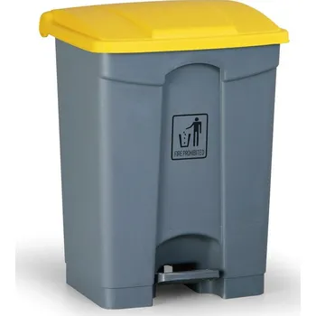 Odpadkový koš Nášlapný víceúčelový koš na odpadky 68 l, 480 x 330 x 560 mm, žlutá