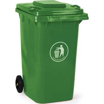 Odpadkový koš Plastová popelnice na tříděný odpad 240 litrů, zelená