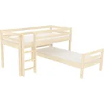 Domestav - DOMINO Zvýšené jednolůžko Elko posuvné, zábrana A, buk cink, mořený