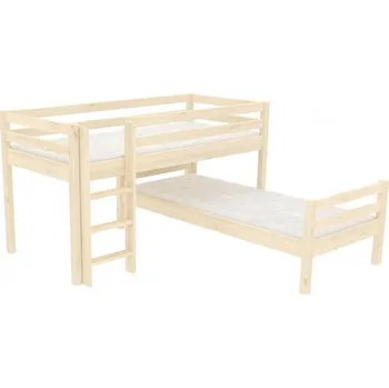 Ložnice Domestav - DOMINO Zvýšené jednolůžko Elko posuvné, zábrana A, buk cink, mořený