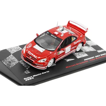 autíčko DeAgostini Peugeot 307 WRC Rallye Monte-Carlo 2004 1:43 - Rallye automobily časopis s modelem #59 Peugeot 307 WRC Rallye Monte Carlo 2004 Gronholm / Rautiainen - kovový model auta