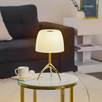 Lampička Foscarini stolní lampa Lumiere 30, 35 cm, foukané sklo, stmívatelné - Výška stínidla na lampu 14 cm; délka přívodního kabelu 190 cm krémová, bílá 1 x 42 W - Doprava zdarma