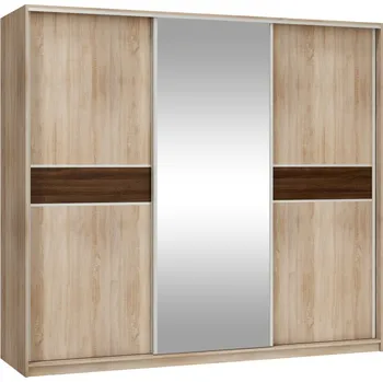 Šatní skříň Šatní skříň EUDUNDA 5 C se zrcadlem, dub sonoma/dub sonoma/dub sonoma tm., 5 let záruka +možnost VÝNOSU + vyzvednutí ZDARMA