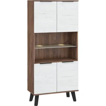 police Regál OSMAK 4D, craft tobaco/craft bílý, 5 let záruka + vyzvednutí ZDARMA