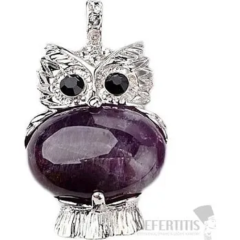 Přívěsek Ametyst třpytivý fashion přívěsek v podobě sovy