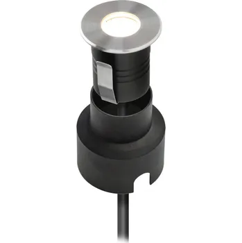 Lampička EVN P6721502 LED podlahové světlo 12V kulaté 3000K - délka kabelu 90 cm; montážní pouzdro - Ø dolní 5,8 cm, Ø horní 3,9 cm nerezová ocel 1 x 1,5 W LED - Doprava zdarma