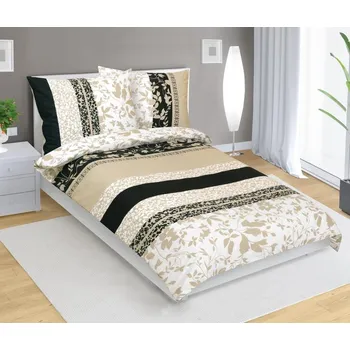 Povlečení Bellatex Povlečení bavlněné Béžová,Černá